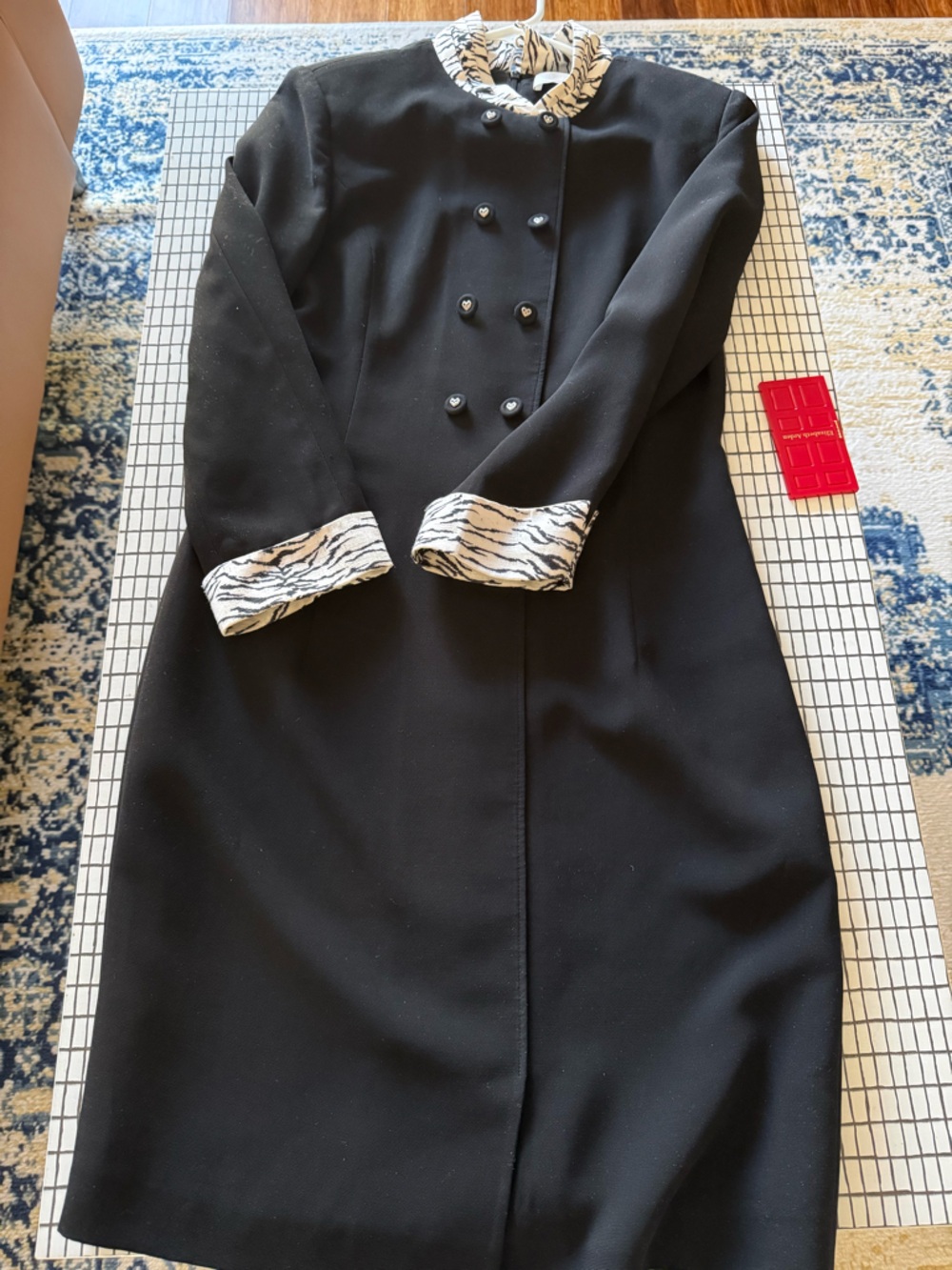 My Peno 马天奴 shift Dress with Contrast Zebra Trim fits 0P women